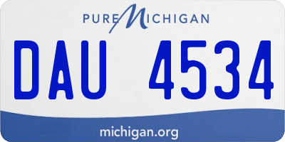 MI license plate DAU4534