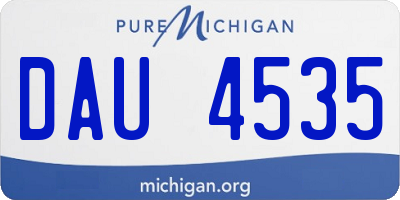 MI license plate DAU4535