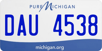 MI license plate DAU4538