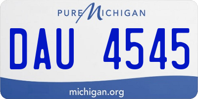 MI license plate DAU4545