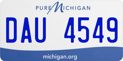 MI license plate DAU4549