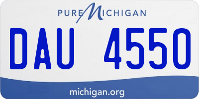MI license plate DAU4550