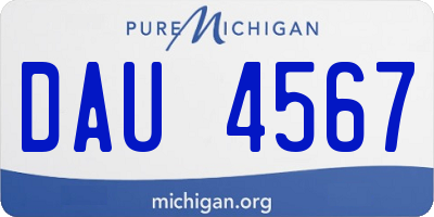 MI license plate DAU4567