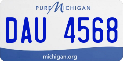 MI license plate DAU4568