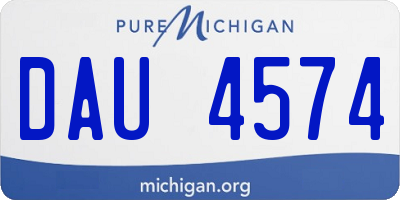 MI license plate DAU4574