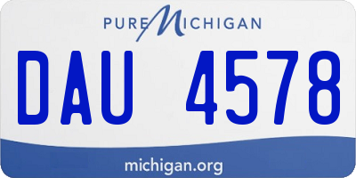 MI license plate DAU4578