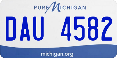 MI license plate DAU4582