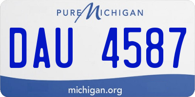 MI license plate DAU4587
