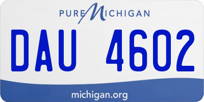 MI license plate DAU4602