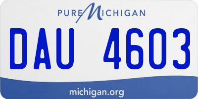 MI license plate DAU4603