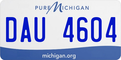 MI license plate DAU4604