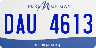 MI license plate DAU4613