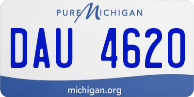 MI license plate DAU4620