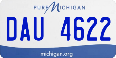 MI license plate DAU4622