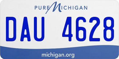MI license plate DAU4628