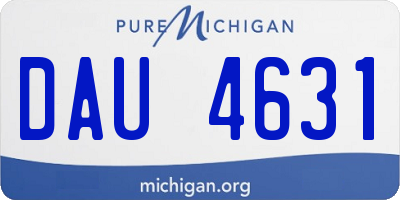 MI license plate DAU4631