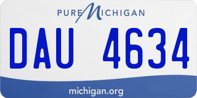 MI license plate DAU4634