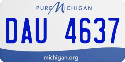 MI license plate DAU4637