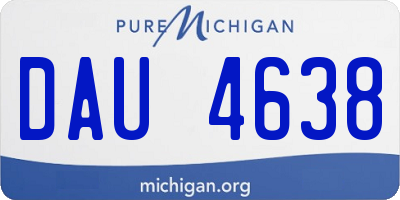 MI license plate DAU4638