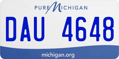 MI license plate DAU4648
