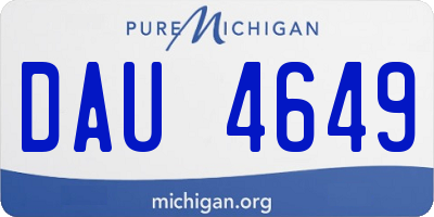 MI license plate DAU4649