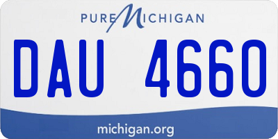 MI license plate DAU4660