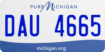 MI license plate DAU4665