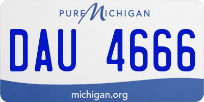 MI license plate DAU4666