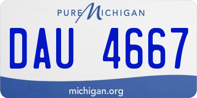 MI license plate DAU4667