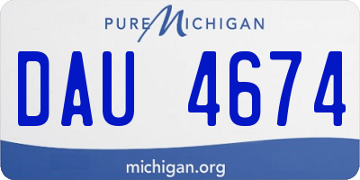 MI license plate DAU4674