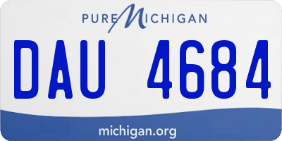 MI license plate DAU4684