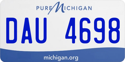 MI license plate DAU4698