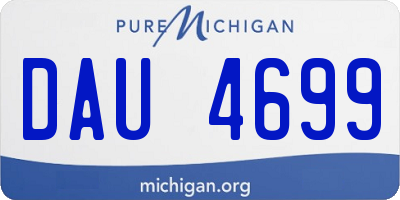 MI license plate DAU4699