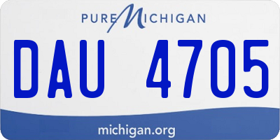 MI license plate DAU4705