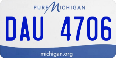 MI license plate DAU4706