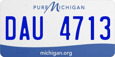 MI license plate DAU4713