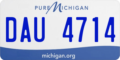 MI license plate DAU4714