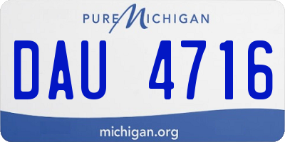 MI license plate DAU4716
