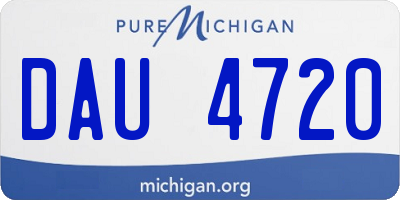 MI license plate DAU4720