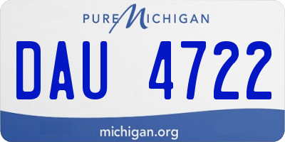 MI license plate DAU4722