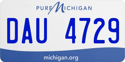 MI license plate DAU4729