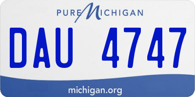 MI license plate DAU4747