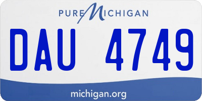 MI license plate DAU4749