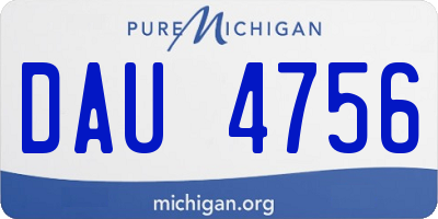 MI license plate DAU4756