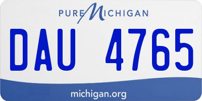 MI license plate DAU4765