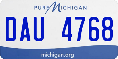MI license plate DAU4768