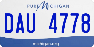 MI license plate DAU4778
