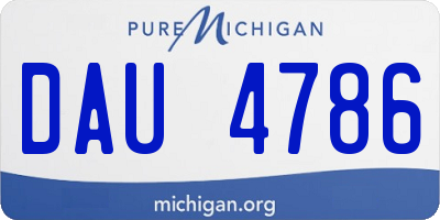 MI license plate DAU4786