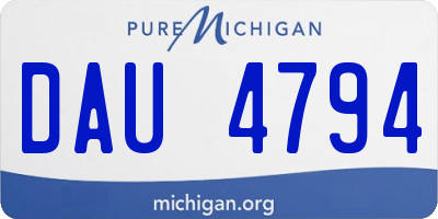 MI license plate DAU4794