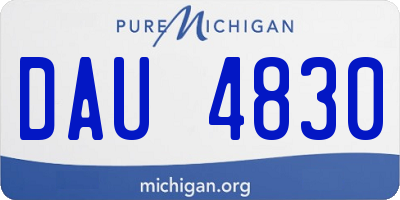 MI license plate DAU4830